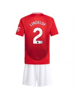 Detské Futbalové oblečenie Manchester United Victor Lindelof #2 2024-25 Krátky Rukáv - Domáci (+ trenírky)